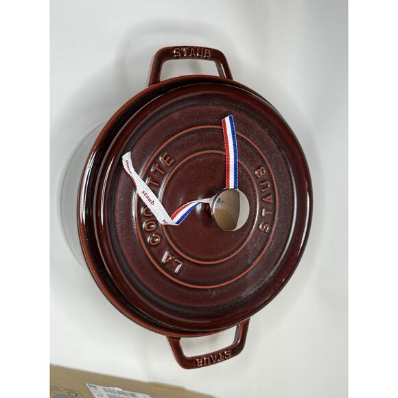 Staub 5 Qt Deep Round Cocotte Grenadine 4.7L MADE IN FRANCE CAST IRON - Picture 4 of 8